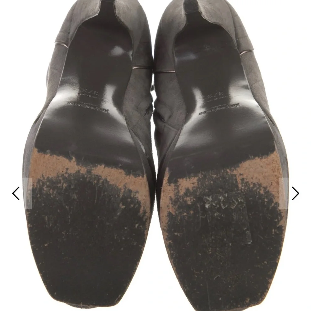 Yves Saint Laurent Charcoal Over-the-Knee Boots